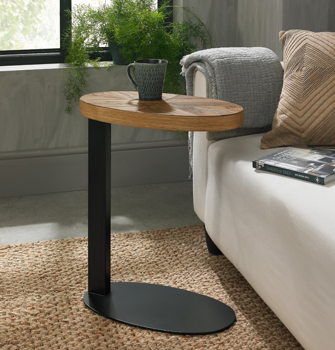 Ellipse Rustic Oak Sofa Table by Bentley Designs | Style Our Home
