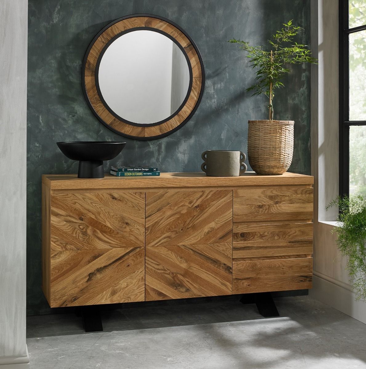 Ellipse Rustic Oak Wall Mirror by Bentley Designs | Style Our Home
