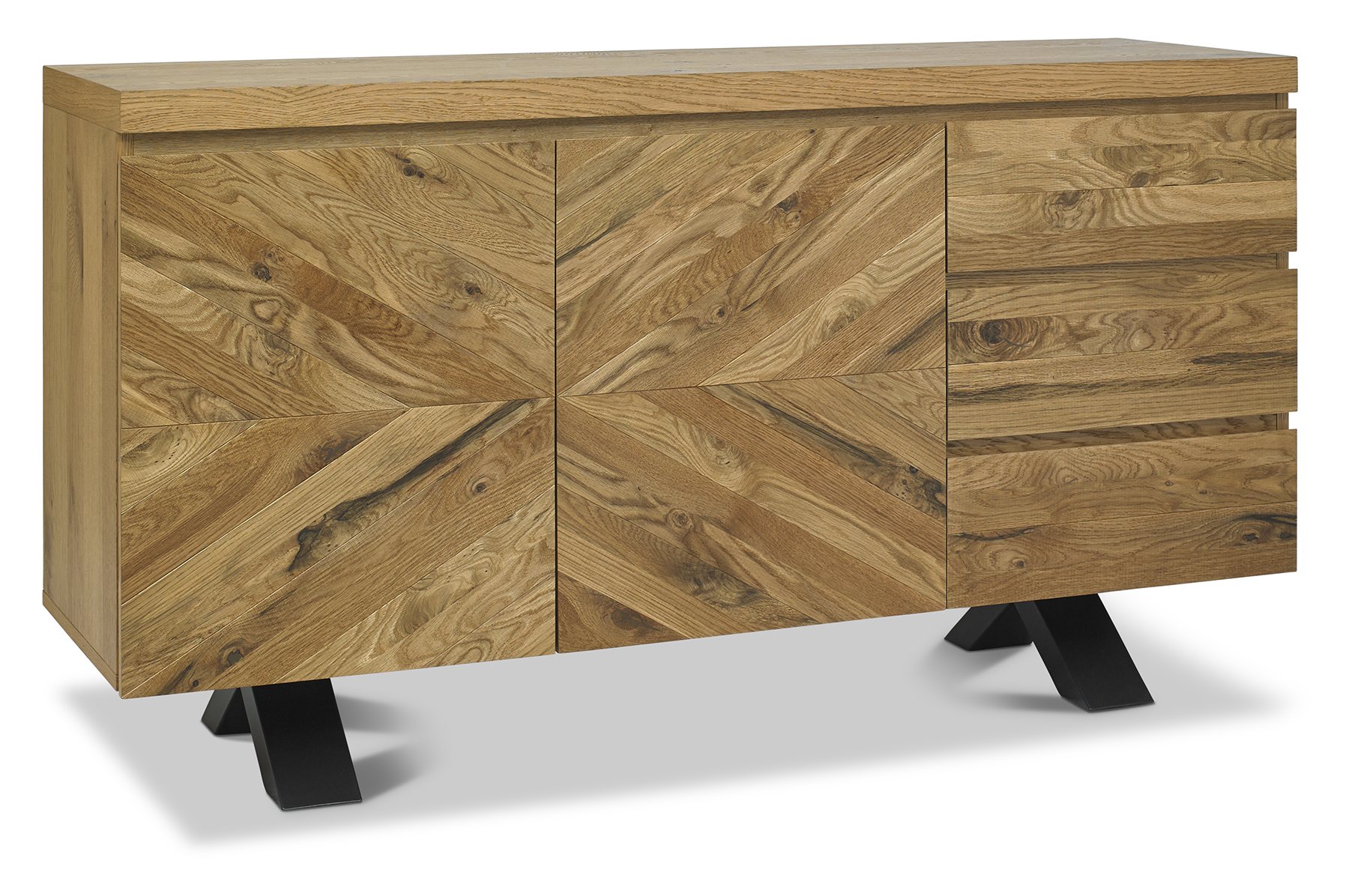 Ellipse Rustic Oak Wide Sideboard by Bentley Designs | Style Our Home
