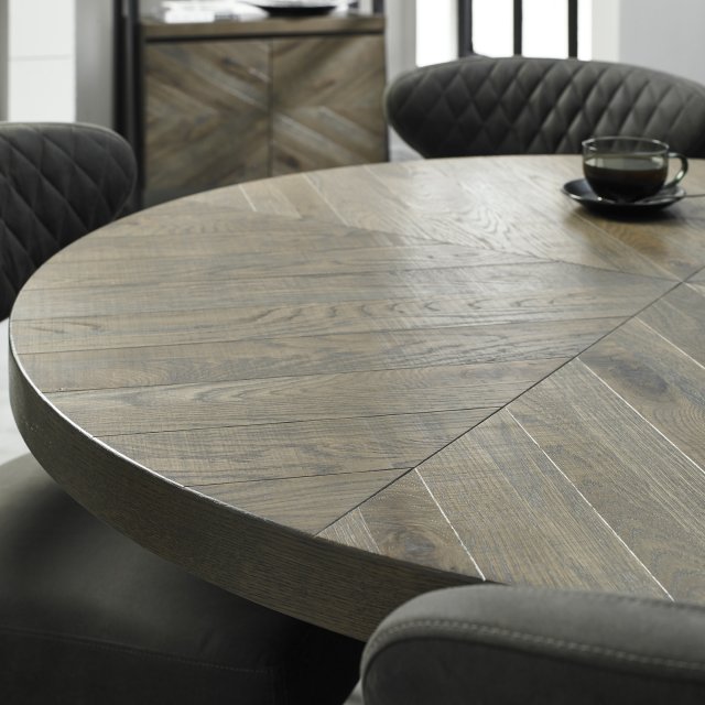 Ellipse Fumed Oak 4 Seater Circular Dining Table by Bentley Designs | Style Our Home