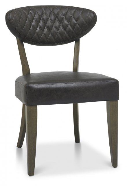 Ellipse Fumed Oak Upholstered Chair - Old West Vintage (Pair) by Bentley Designs | Style Our Home