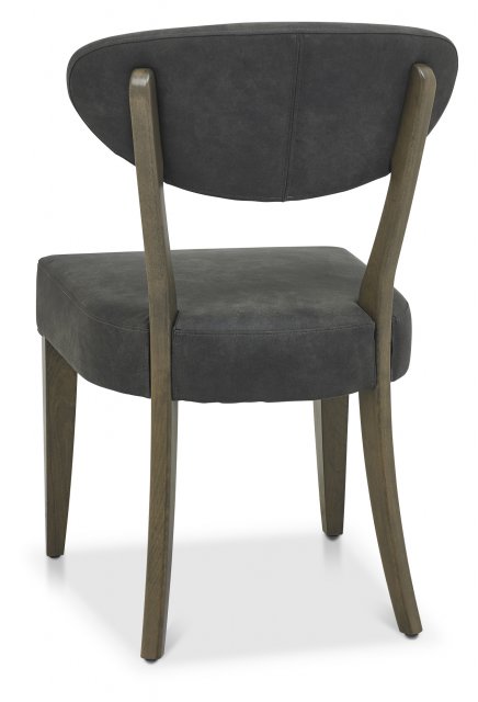 Ellipse Fumed Oak Upholstered Chair - Dark Grey Fabric (Pair) by Bentley Designs | Style Our Home