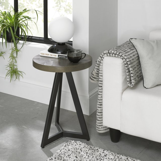 Ellipse Fumed Oak Lamp Table by Bentley Designs | Style Our Home
