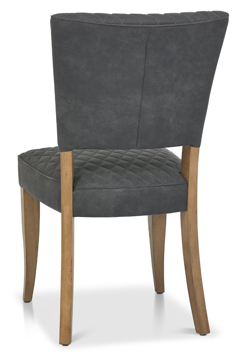 Logan Rustic Oak Upholstered Chair - Dark Grey Fabric (Pair) by Bentley Designs | Style Our Home