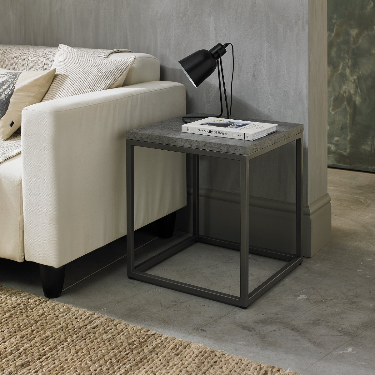 Renzo Zinc & Dark Grey Side Table | Style Our Home