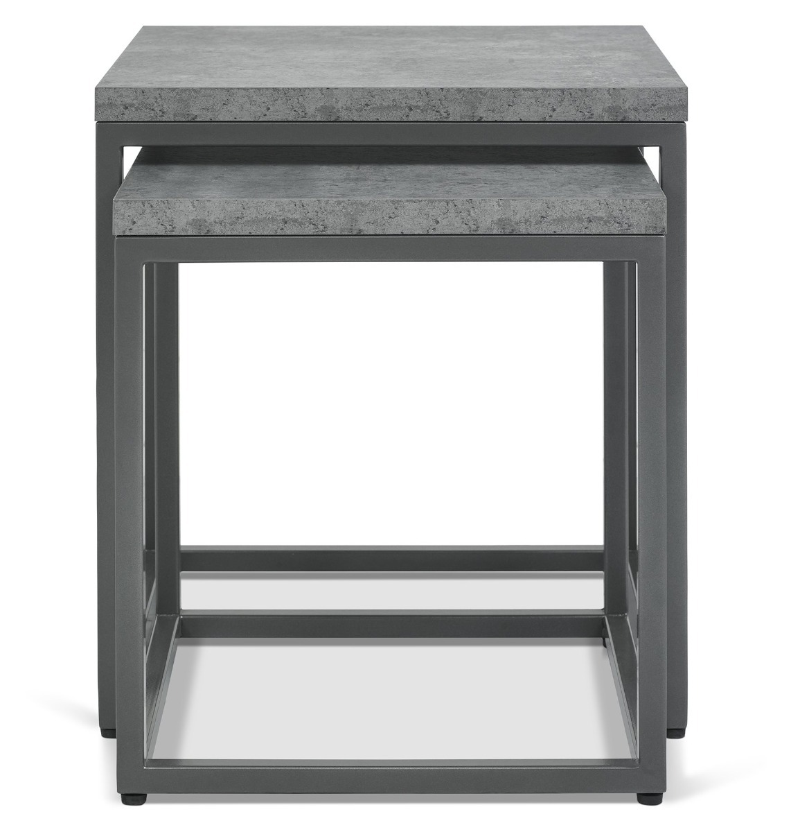 Renzo Zinc & Dark Grey Nest Of Lamp Tables | Style Our Home