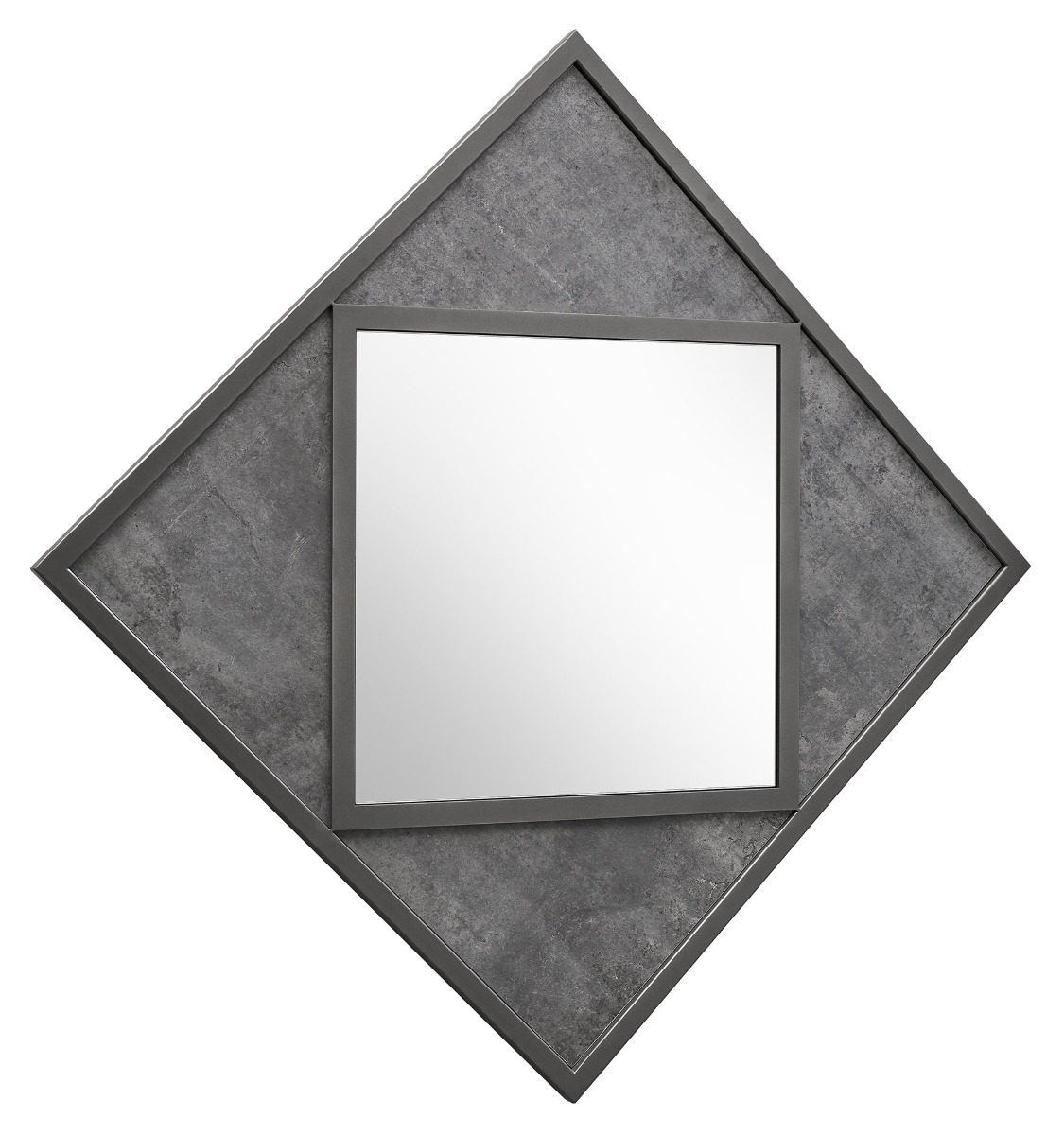 Renzo Zinc & Dark Grey Square Wall Mirror | Style Our Home