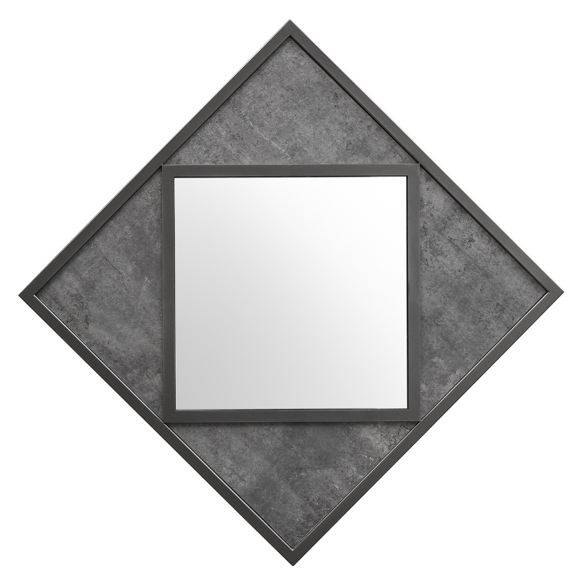 Renzo Zinc & Dark Grey Square Wall Mirror | Style Our Home