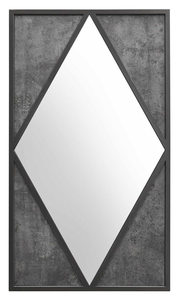 Renzo Zinc & Dark Grey Rectangular Wall Mirror | Style Our Home