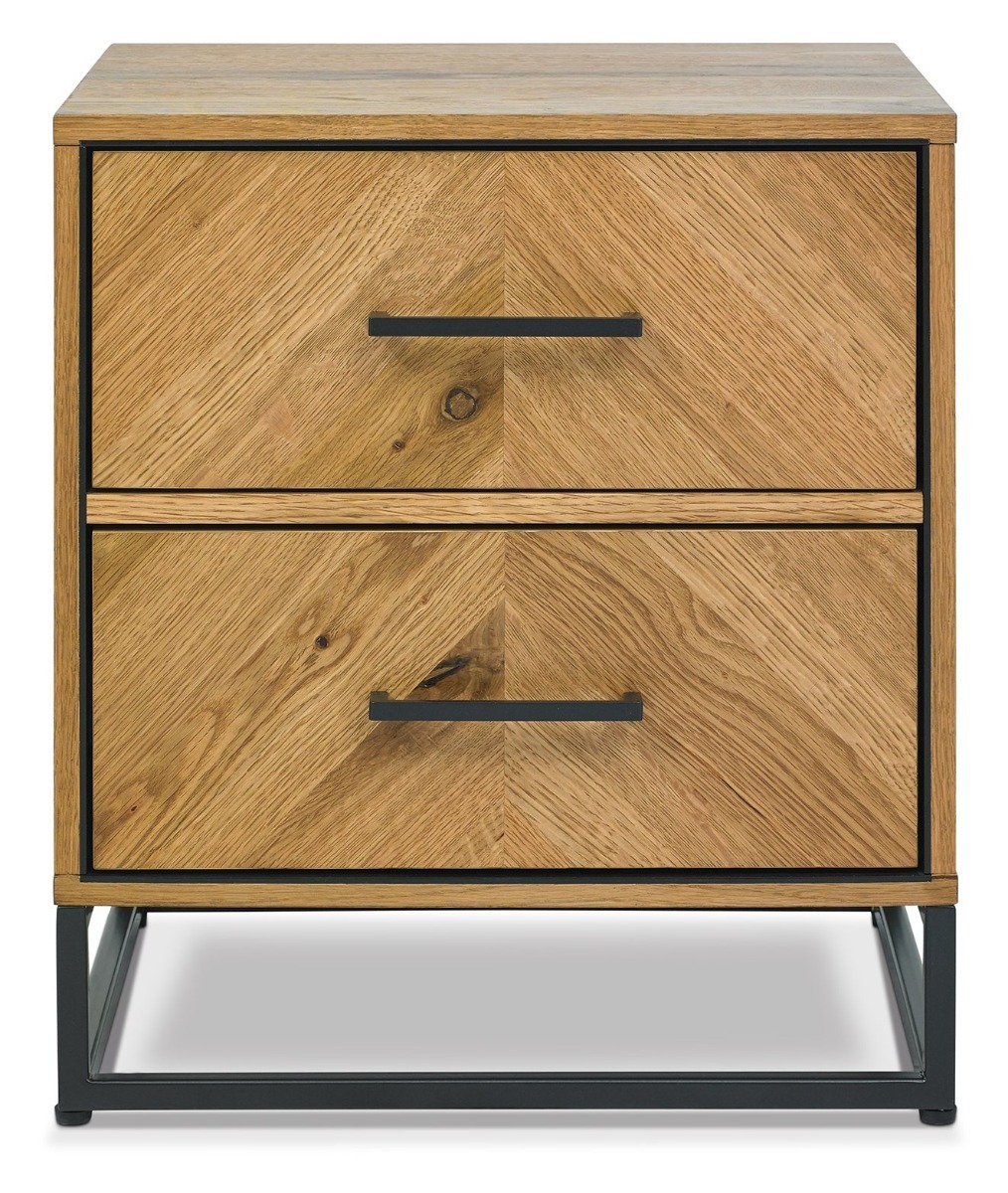 Riva Rustic Oak 2 Drawer Nightstand | Style Our Home