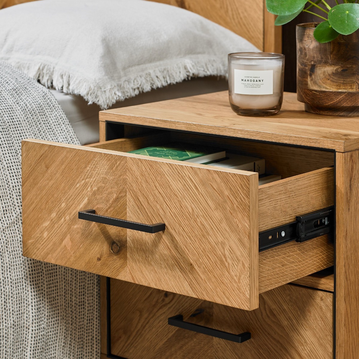 Riva Rustic Oak 2 Drawer Nightstand | Style Our Home