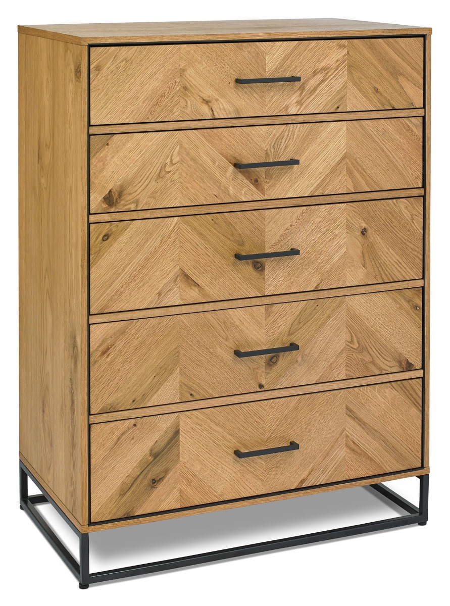 Riva Rustic Oak 5 Drawer Tall Chest | Style Our Home