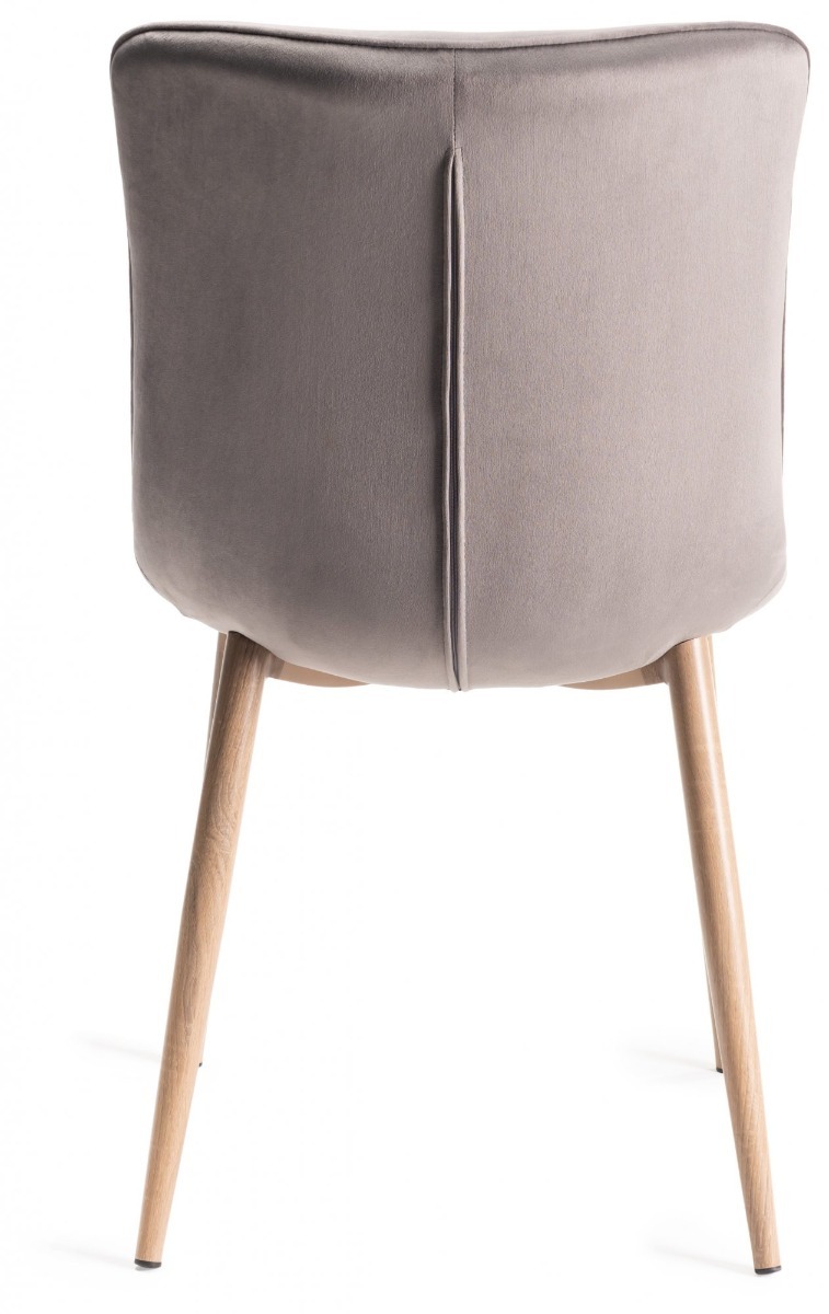 Eriksen - Grey Velvet Fabric Chairs with Grey Rustic Oak Effect Legs (Pair) from Style Our Home