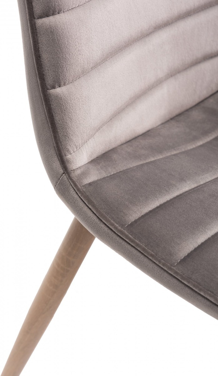 Eriksen - Grey Velvet Fabric Chairs with Grey Rustic Oak Effect Legs (Pair) from Style Our Home