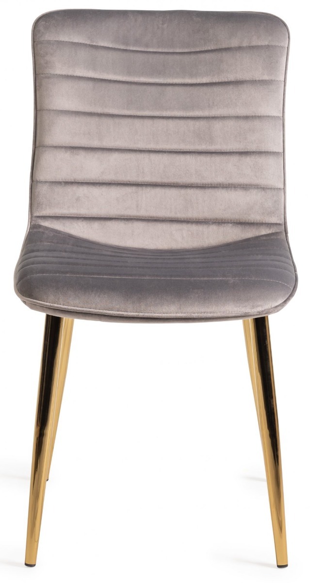 Francesca White Marble Effect Tempered Glass 4 seater Dining Table & 4 Rothko Grey Velvet Fabric Chairs with Matt Gold Plated Legs - Style Our Home