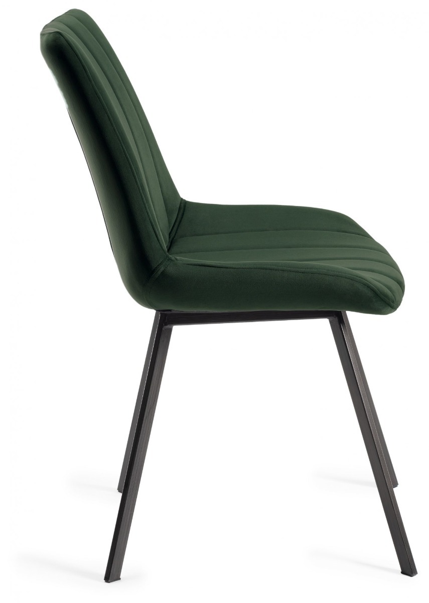 Fontana - Green Velvet Fabric Chairs with Grey Hand Brushing on Black Powder Coated Legs (Pair) from Style Our Home