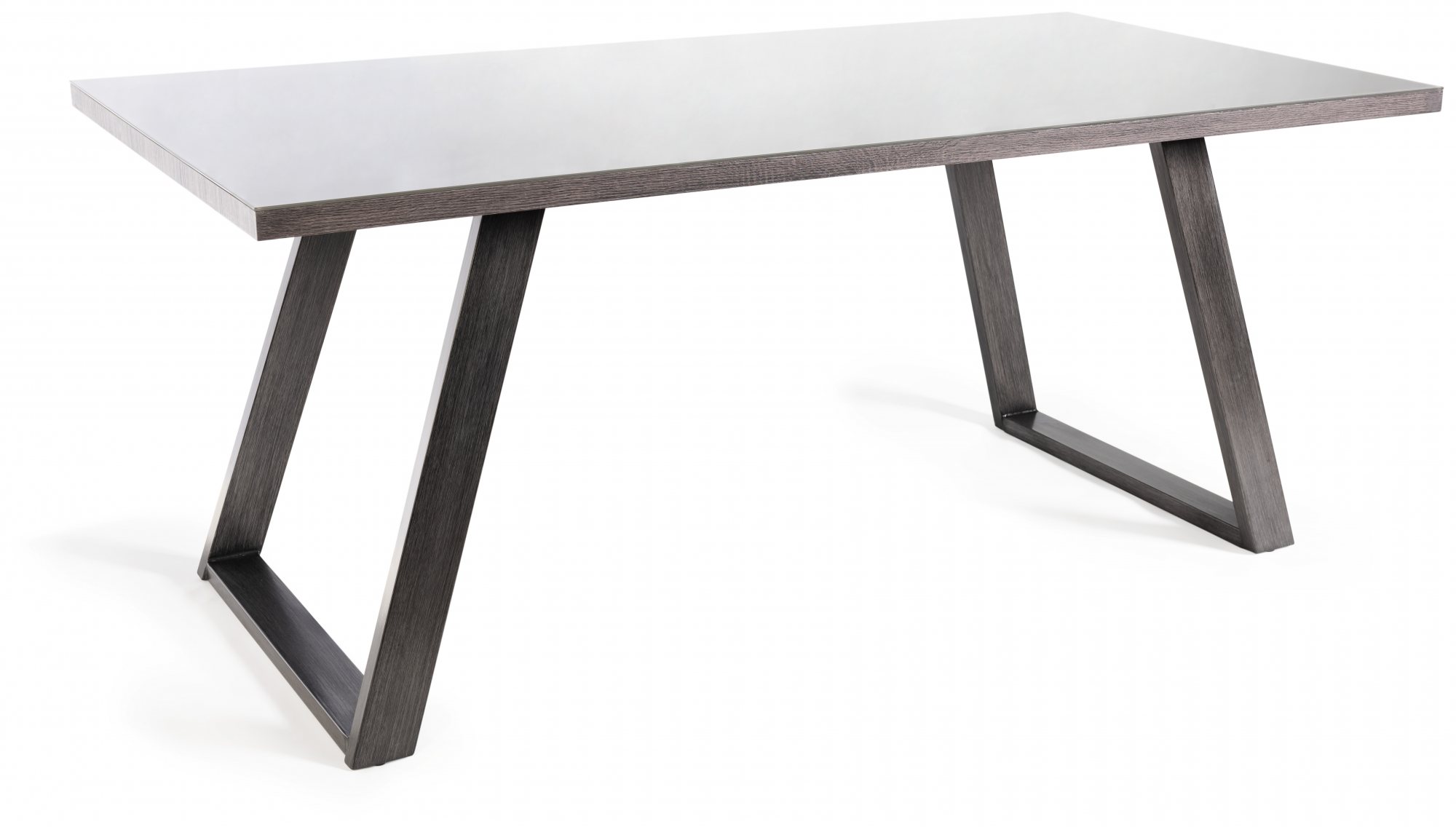 Hirst Grey Painted Tempered Glass 6 Seater Dining Table with Grey Legs by Bentley Designs | Style Our Home
