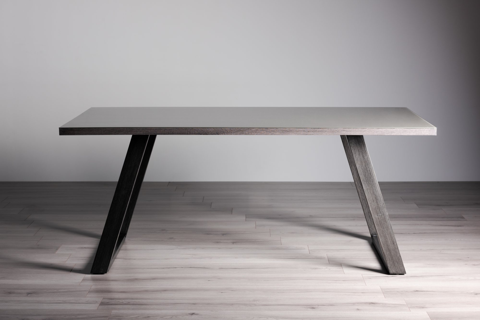 Hirst Grey Painted Glass 6 Seater Table & 6 Fontana Grey Velvet Chairs by Bentley Designs | Style Our Home