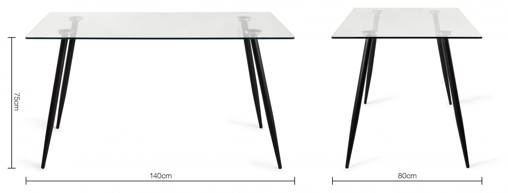 Martini Clear Glass 6 Seater Table & 4 Mondrian Dark Grey Faux Leather Chairs by Bentley Designs | Style Our Home