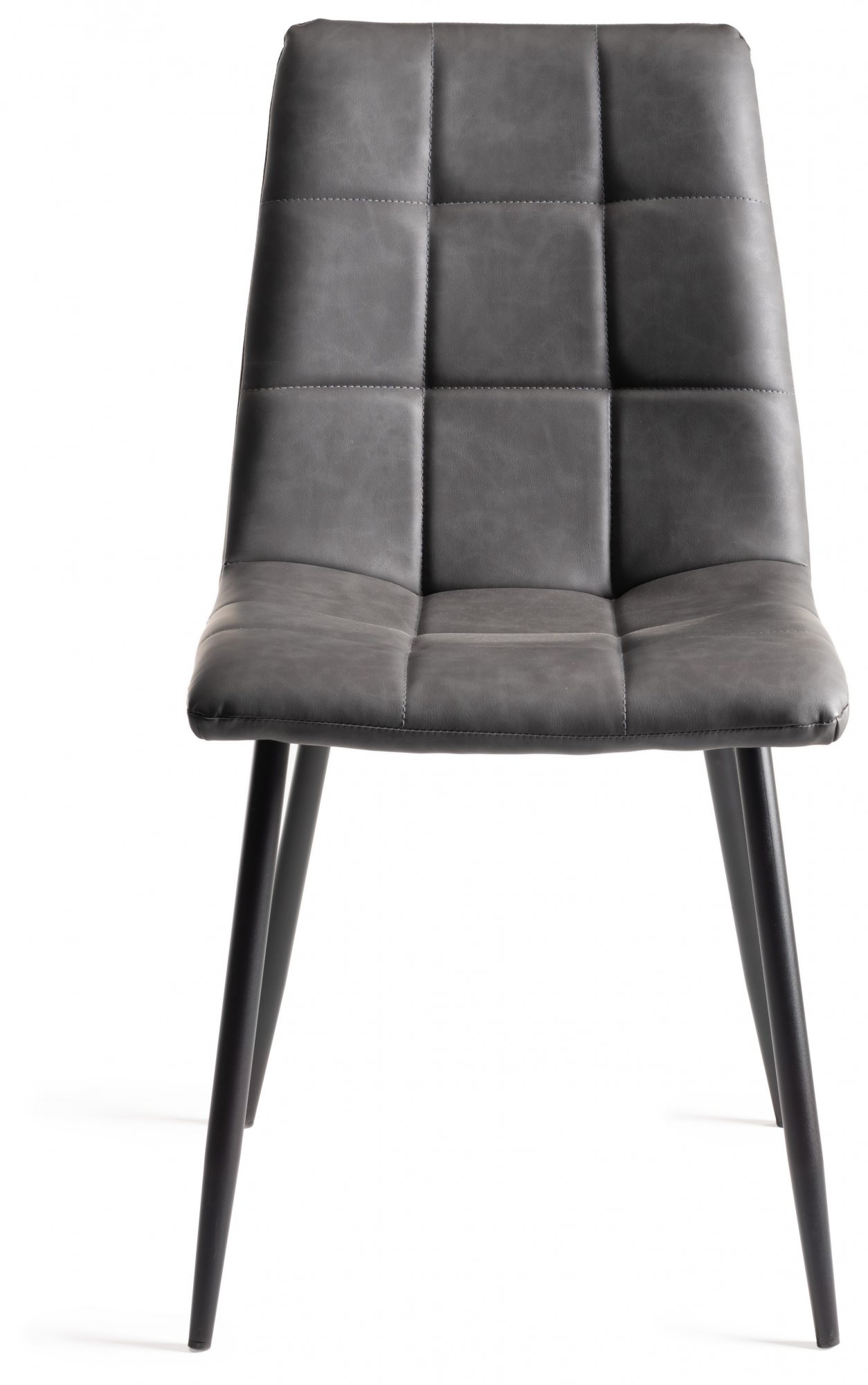 Martini Clear Glass 6 Seater Table & 6 Mondrian Dark Grey Faux Leather Chairs by Bentley Designs | Style Our Home