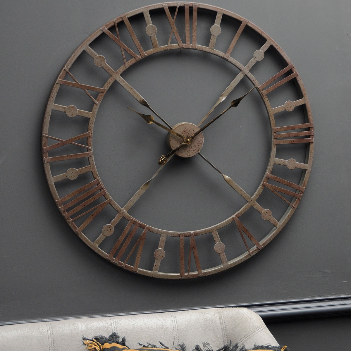 Antique Grey Skeleton Wall Clock By Libra | Style Our Home