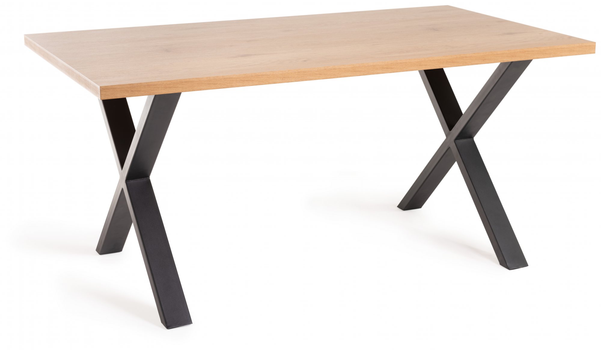 Ramsay Oak Melamine 6 Seater Table - X Leg & 4 Dali Grey Velvet Chairs by Bentley Designs | Style Our Home