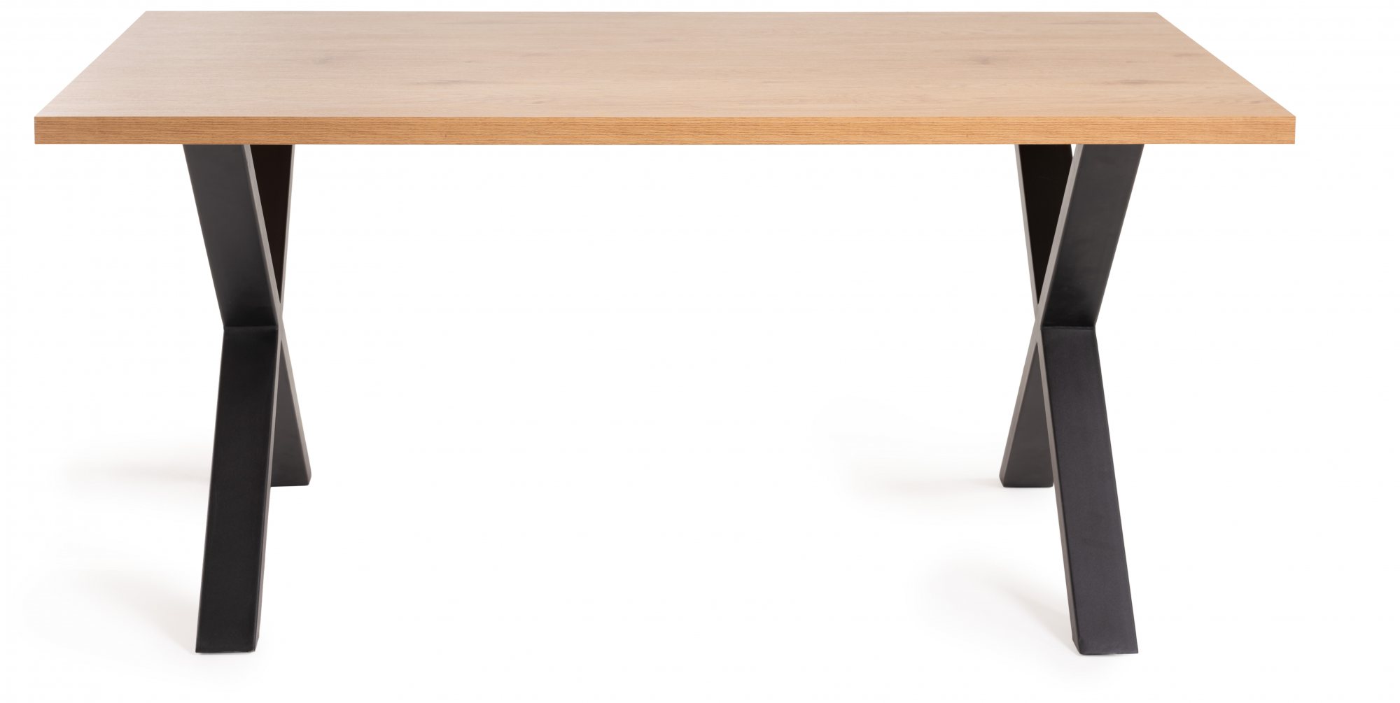 Ramsay Oak Melamine 6 Seater Table - X Leg & 4 Dali Grey Velvet Chairs by Bentley Designs | Style Our Home