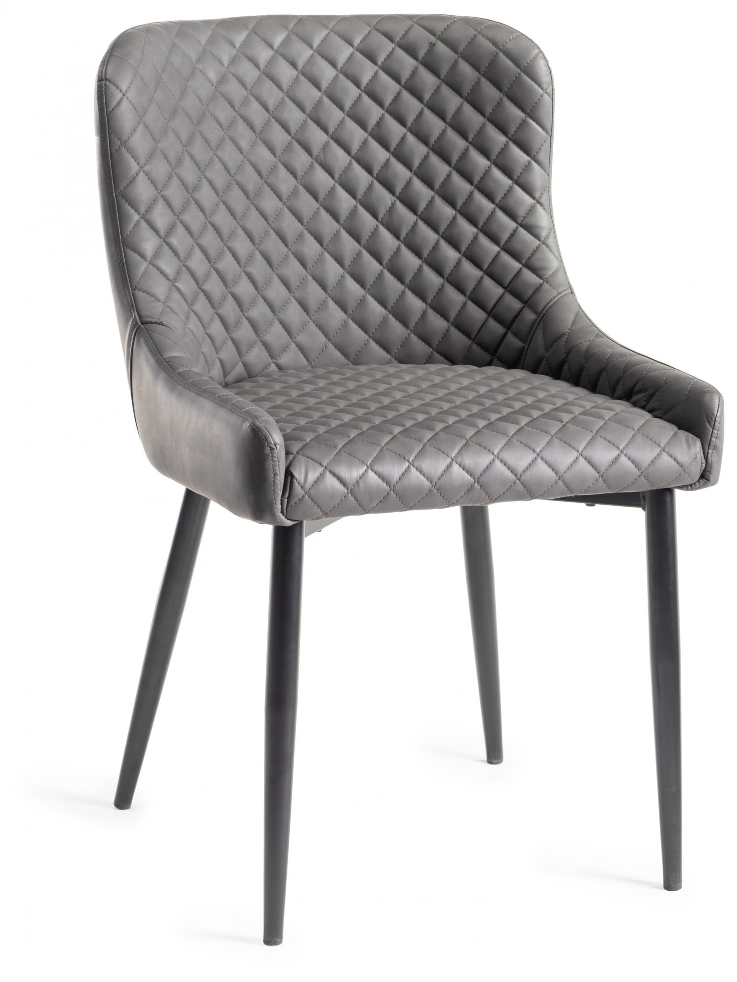 Indus Rustic Oak 6-8 Seater Table & 6 Cezanne Dark Grey Faux Leather Chairs - Black Legs by Bentley Designs | Style Our Home