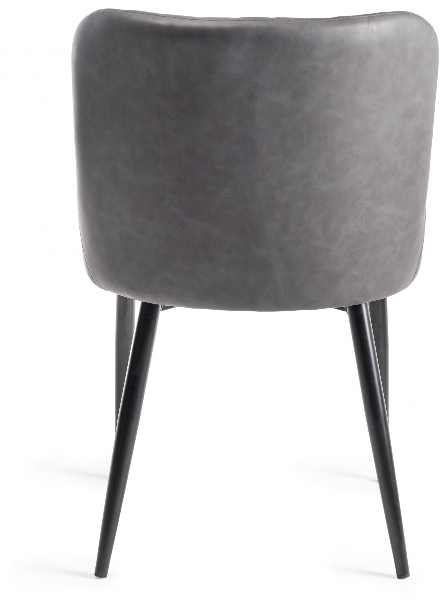 Indus Rustic Oak 6-8 Seater Table & 6 Cezanne Dark Grey Faux Leather Chairs - Black Legs by Bentley Designs | Style Our Home