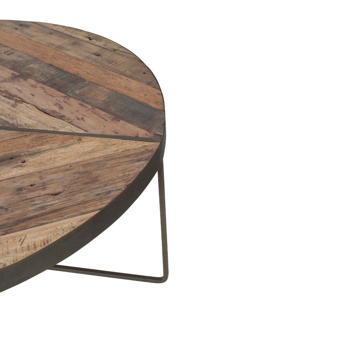 Cleo Boatwood Round Rustic Coffee Table Large by Monologue | Style Our Home