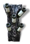 Charcoal Teak Sliced 6 Bottle rack by Monologue | Style Our Home