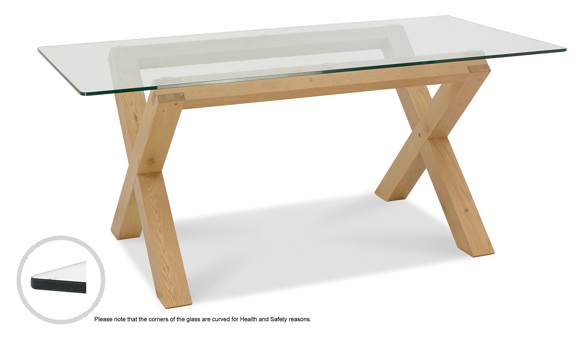 Turin Glass 6 Seater Table - Light Oak Legs & 6 Fontana Grey Velvet Chairs by Bentley Designs | Style Our Home