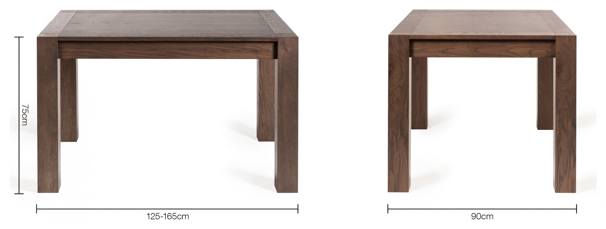 Turin Dark Oak 4-6 Seater Table & 4 Dali Grey Velvet Chairs by Bentley Designs | Style Our Home