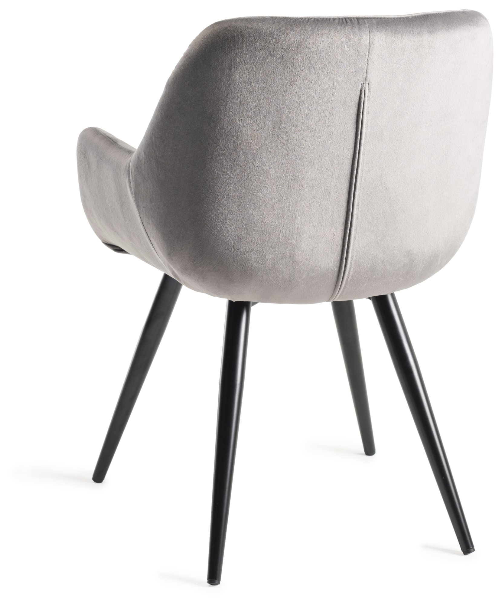 Turin Glass 4 Seater Table - Dark Oak Legs & 4 Dali Grey Velvet Chairs by Bentley Designs | Style Our Home