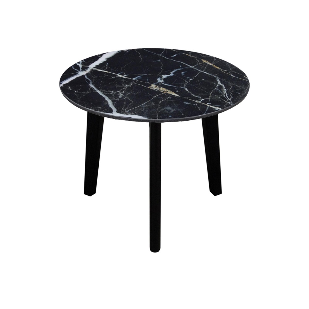 Round Lamp Table Black Marble Print - Medium by Monologue | Style Our Home