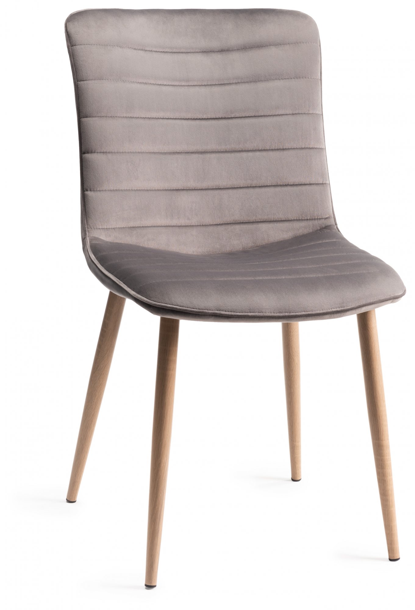 Oakham Scandi Oak 6-8 Seater Table - Dark Grey Legs & 6 Eriksen Grey Velvet Chairs by Bentley Designs | Style Our Home