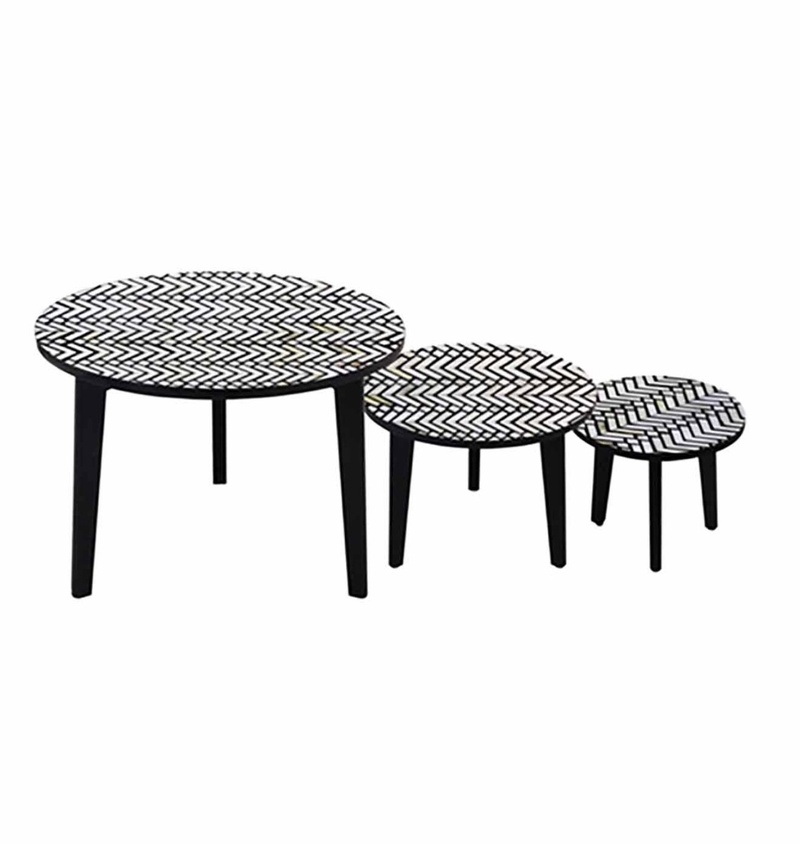 Round Lamp Table Mono Inlay Print - Small by Monologue | Style Our Home