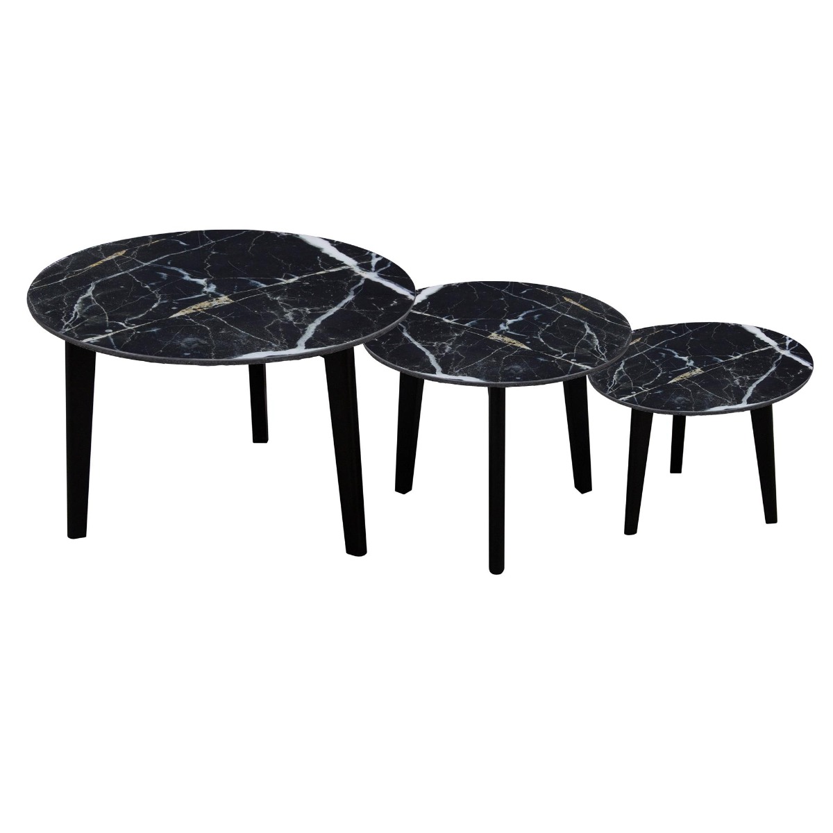 Round Lamp Table Black Marble Print - Large by Monologue | Style Our Home