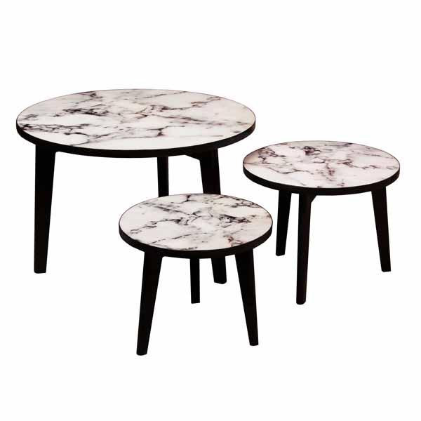 Round Lamp Table White Marble Print - Large by Monologue | Style Our Home