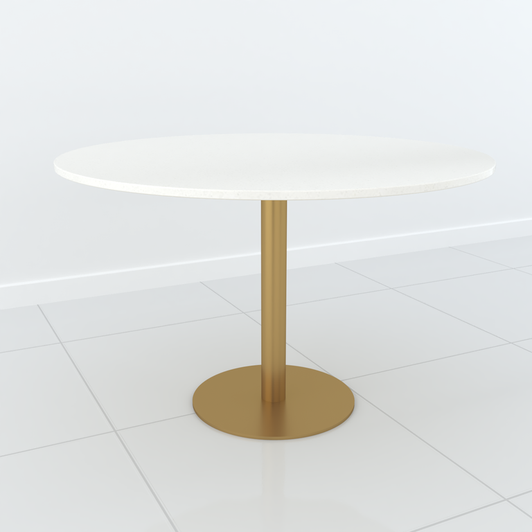 Studio Line Pedestal Dining Table - 4 Seater in White & Gold by Steve Bristow | Style Our Home