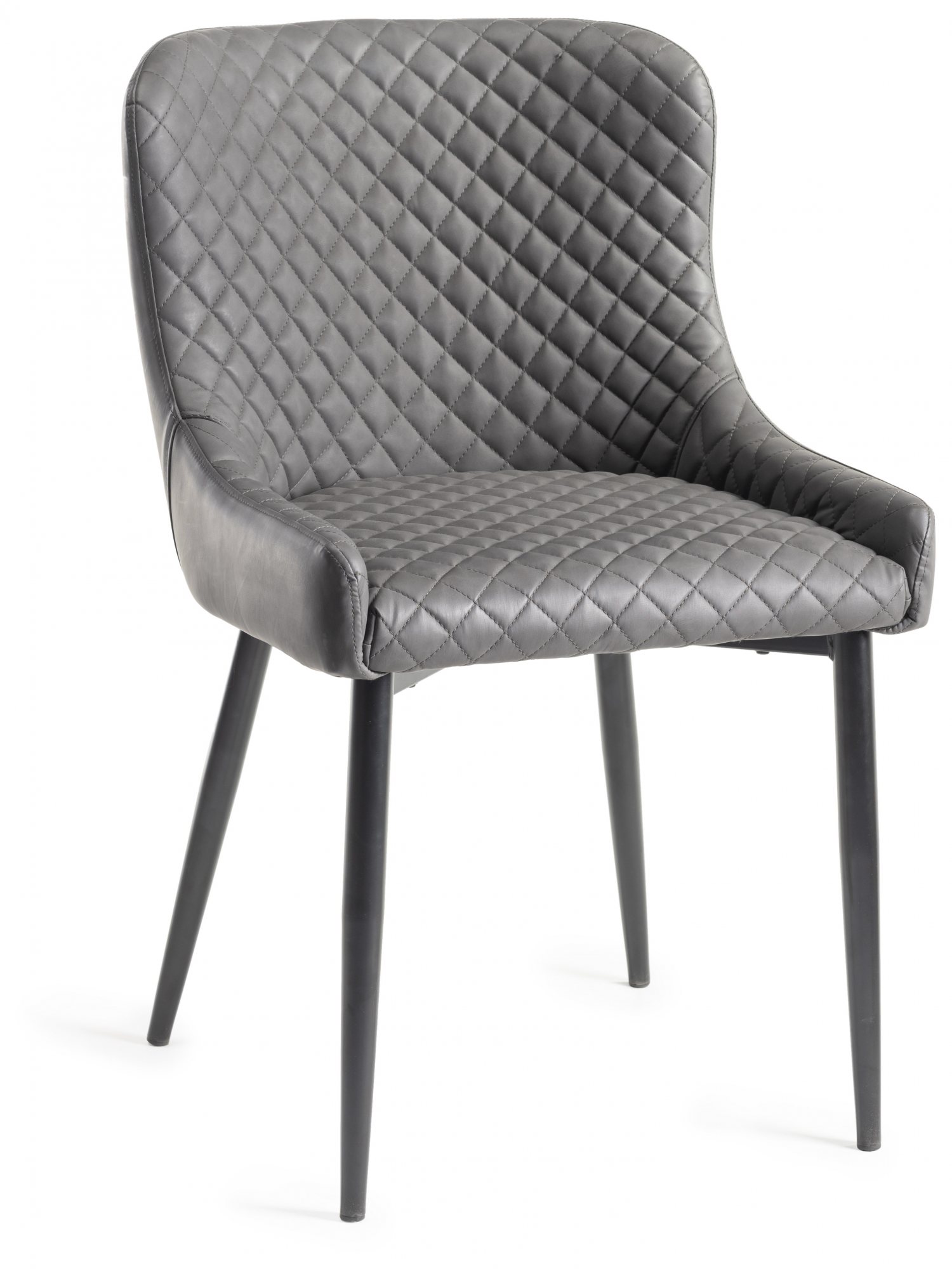Ellipse Rustic Oak 4 Seater Table & 4 Cezanne Dark Grey Faux Leather Chairs - Black Legs by Bentley Designs | Style Our Home