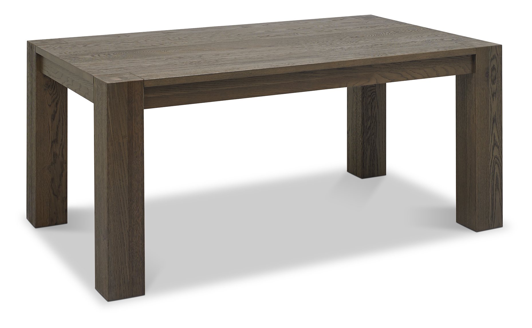 Logan Fumed Oak 6 Seater Table & 6 Cezanne Dark Grey Faux Leather Chairs - Black Legs by Bentley Designs | Style Our Home
