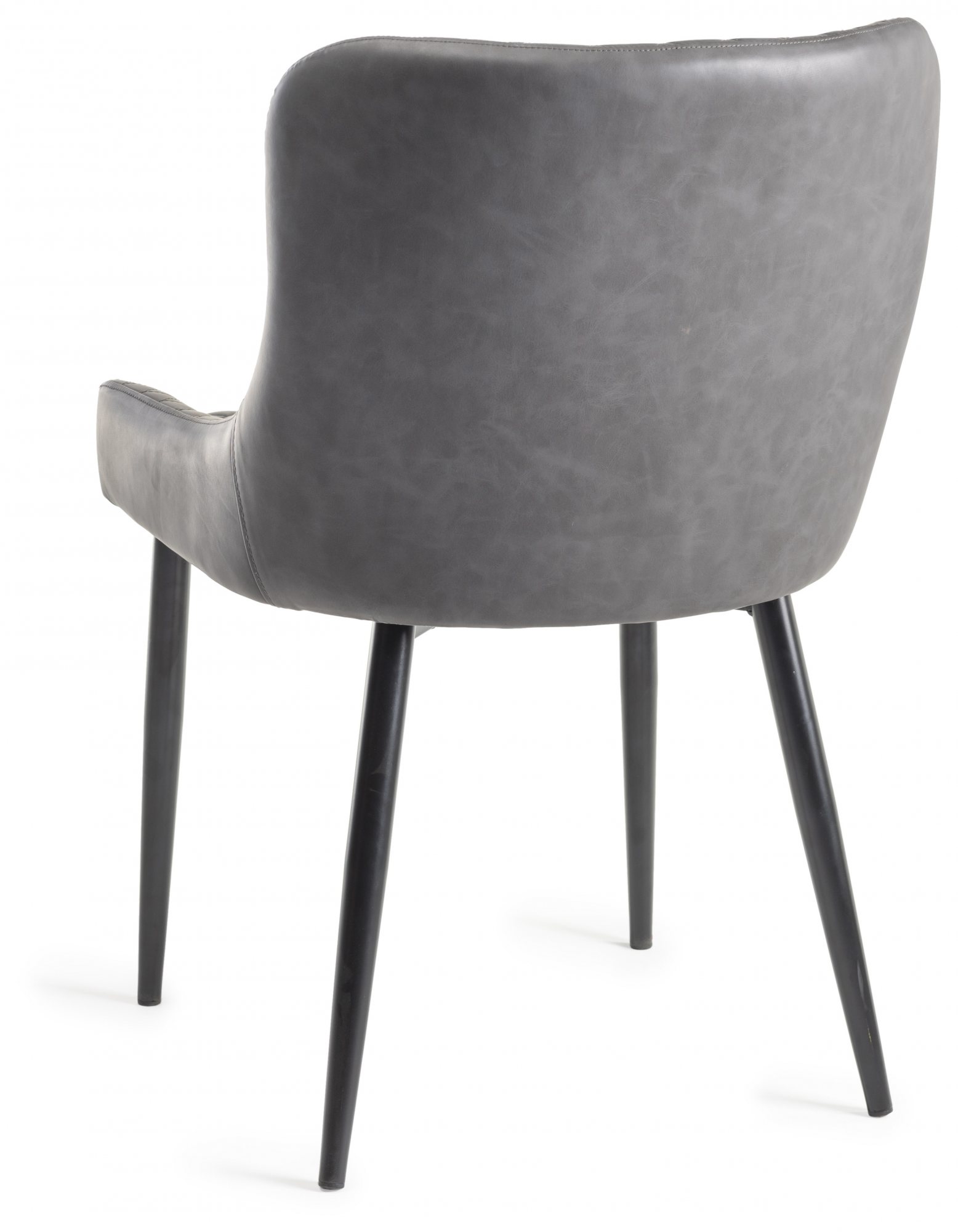 Logan Fumed Oak 6 Seater Table & 6 Cezanne Dark Grey Faux Leather Chairs - Black Legs by Bentley Designs | Style Our Home
