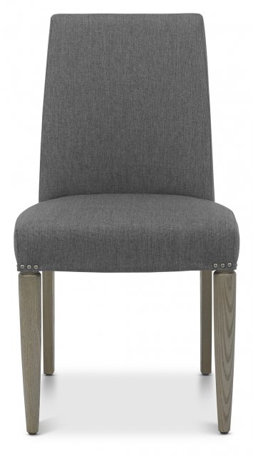 Monroe Silver Grey 4-6 Seater Dining Table & 4 Monroe Silver Grey Upholstered Chairs in Slate Grey Fabric by Bentley Designs | Style Our Home
