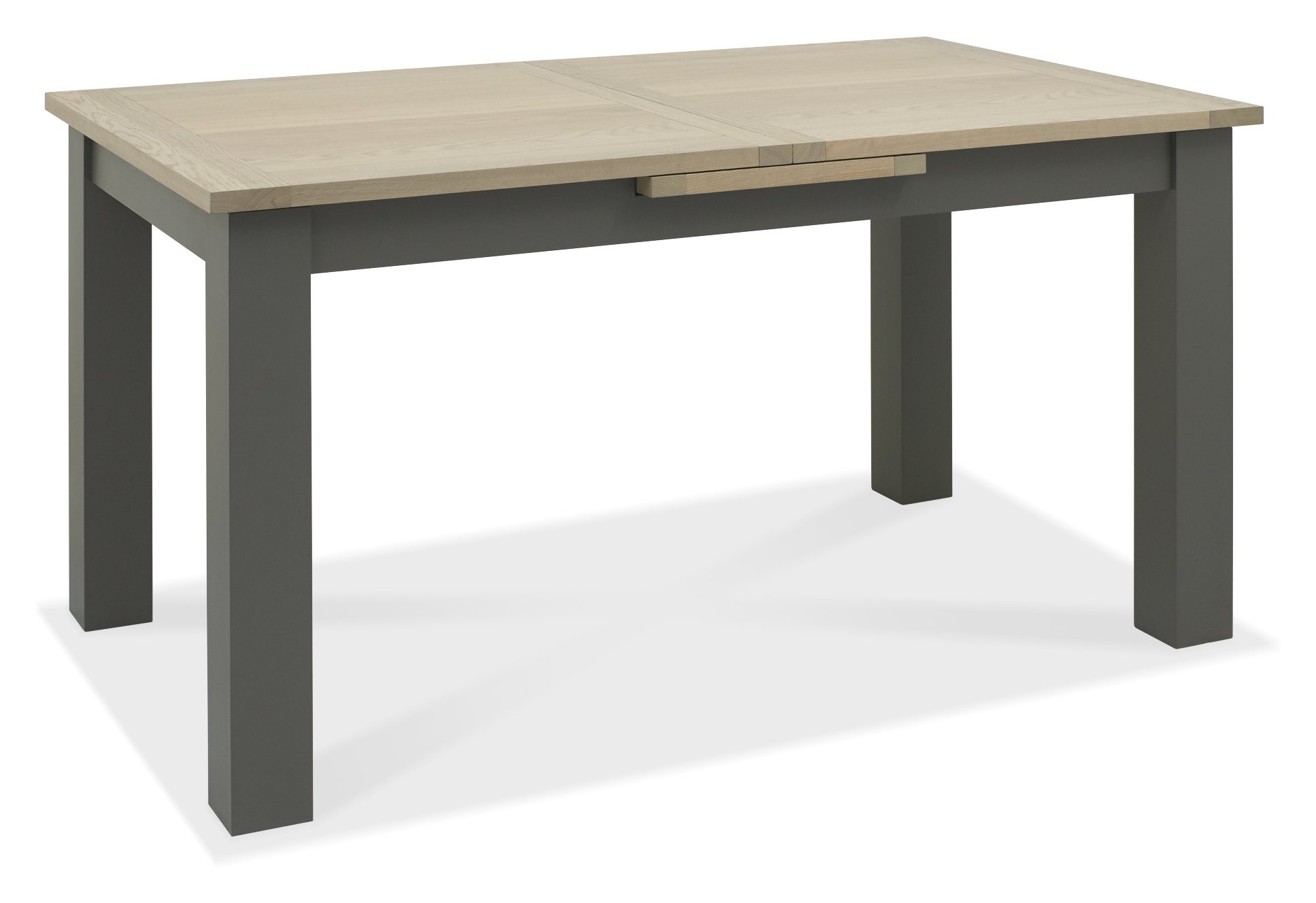Oakham Dark Grey & Scandi 4-6 Seater Table & 4 Dark Grey Chairs in Dark Grey Bonded Leather by Bentley Designs | Style Our Home