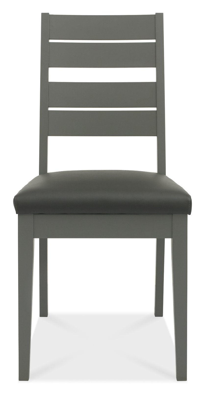 Oakham Dark Grey & Scandi 4-6 Seater Table & 4 Dark Grey Chairs in Dark Grey Bonded Leather by Bentley Designs | Style Our Home