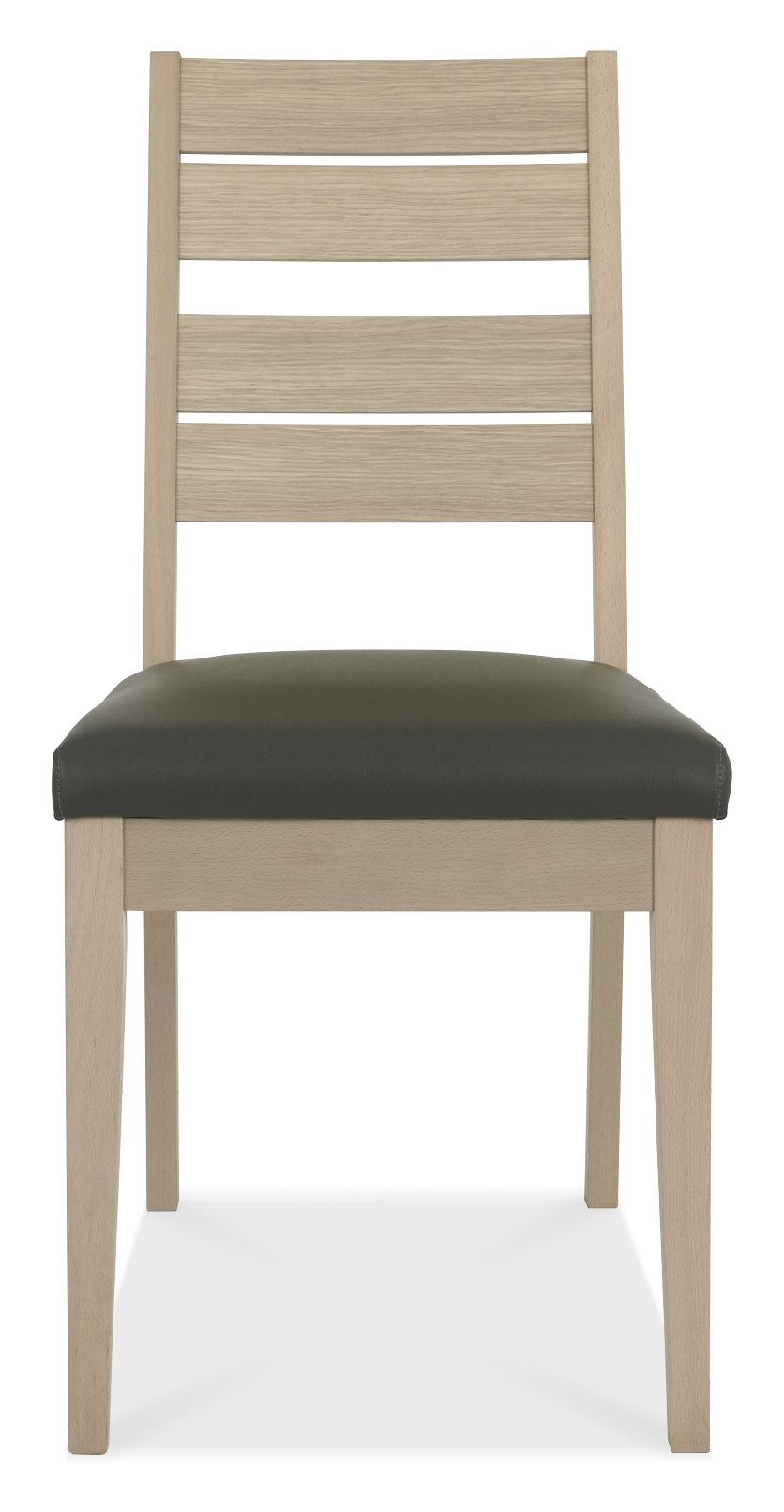 Oakham Dark Grey & Scandi 6-8 Seater Table & 6 Scandi Oak Chairs in Dark Grey Bonded Leather by Bentley Designs | Style Our Home