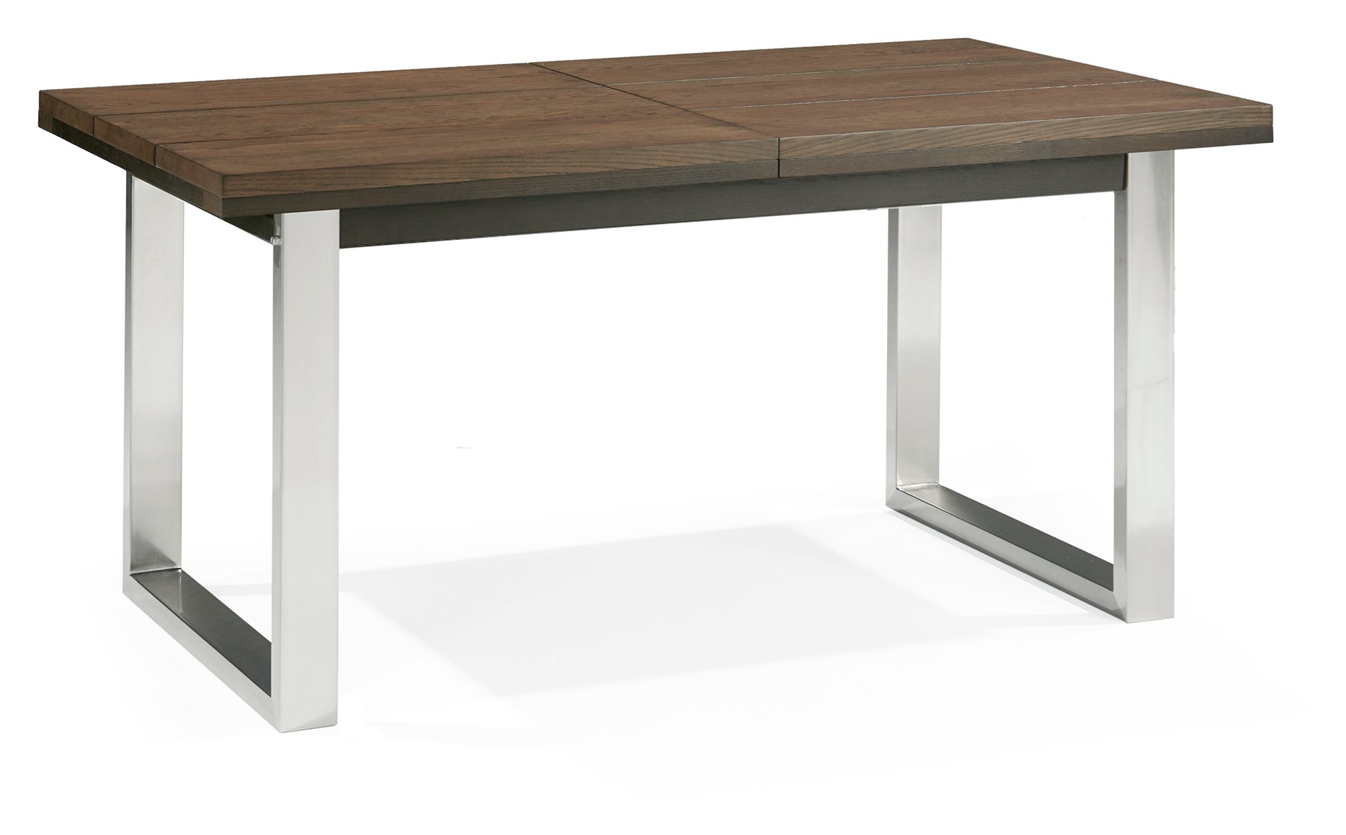Tivoli Dark Oak 4-6 Seater Table & 4 Cantilever Chairs in Mottled Black Faux Leather by Bentley Designs | Style Our Home