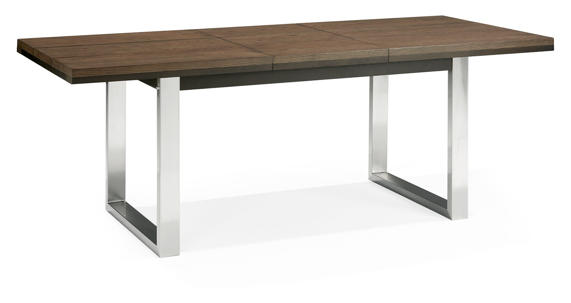 Tivoli Dark Oak 4-6 Seater Table & 4 Cantilever Chairs in Mottled Black Faux Leather by Bentley Designs | Style Our Home