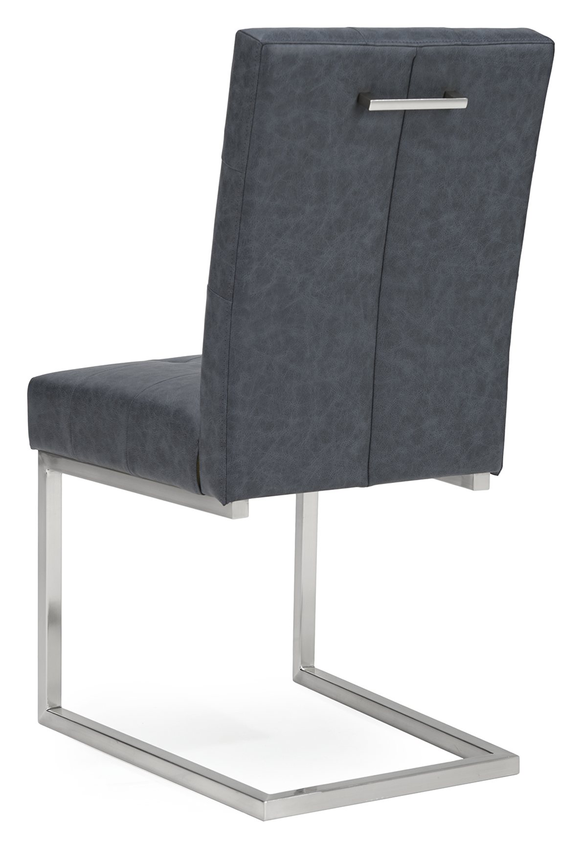 Tivoli Dark Oak 6-8 Seater Table & 6 Cantilever Chairs in Mottled Black Faux Leather by Bentley Designs | Style Our Home